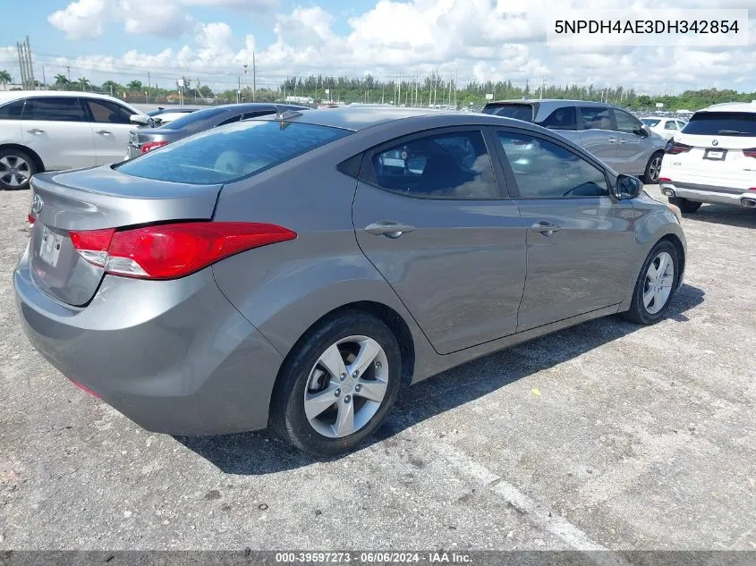 2013 Hyundai Elantra Gls VIN: 5NPDH4AE3DH342854 Lot: 39597273