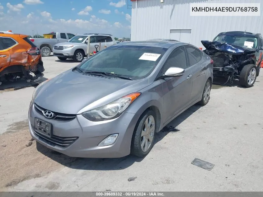 2013 Hyundai Elantra Limited VIN: KMHDH4AE9DU768758 Lot: 39689332