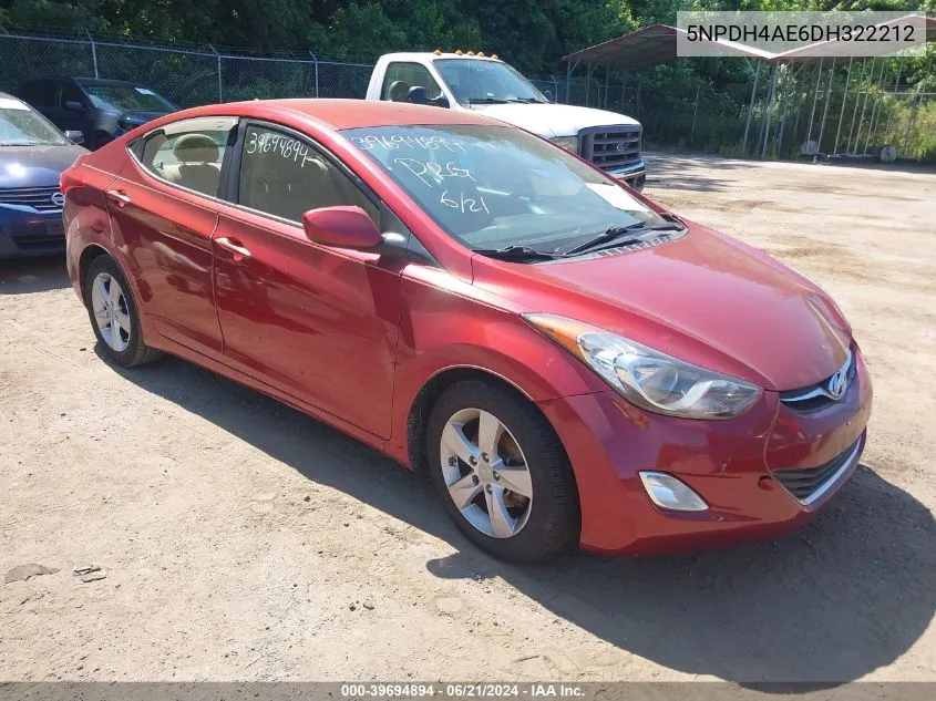 5NPDH4AE6DH322212 2013 Hyundai Elantra Gls