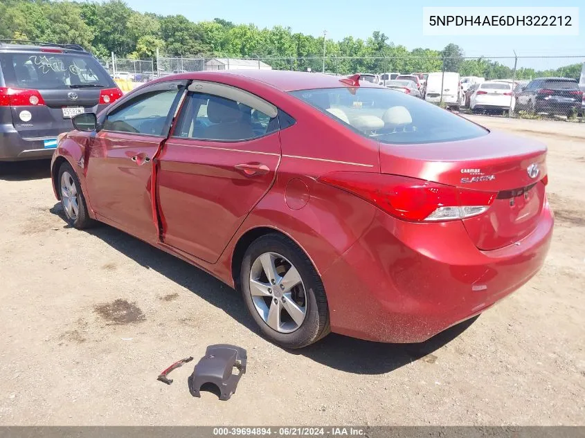 5NPDH4AE6DH322212 2013 Hyundai Elantra Gls