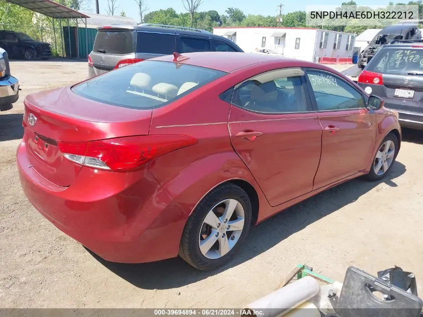 5NPDH4AE6DH322212 2013 Hyundai Elantra Gls