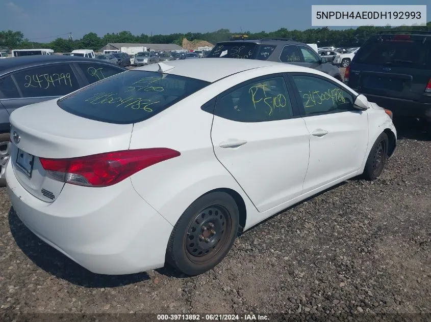 5NPDH4AE0DH192993 2013 Hyundai Elantra Gls