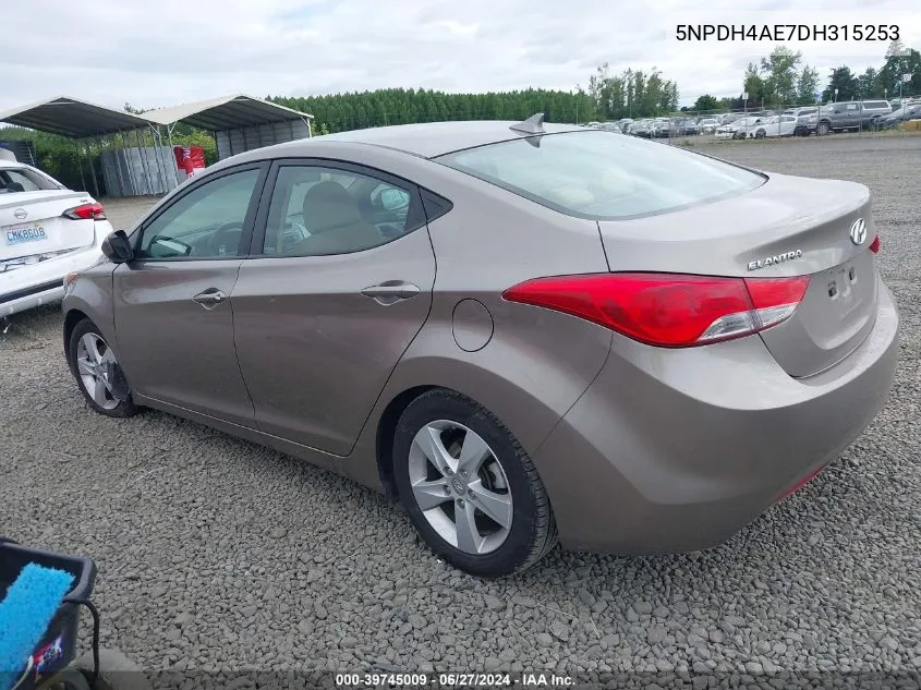 2013 Hyundai Elantra Gls VIN: 5NPDH4AE7DH315253 Lot: 39745009