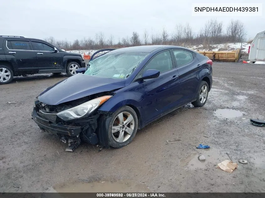 2013 Hyundai Elantra Gls VIN: 5NPDH4AE0DH439381 Lot: 39749592