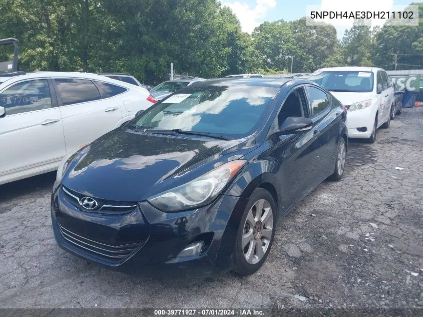 2013 Hyundai Elantra Limited VIN: 5NPDH4AE3DH211102 Lot: 39771927