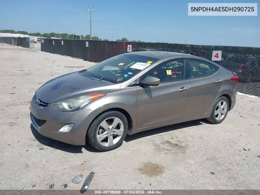 2013 Hyundai Elantra Gls VIN: 5NPDH4AE5DH290725 Lot: 39799089