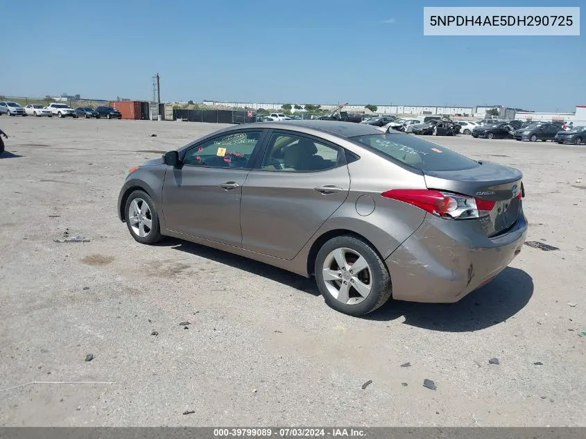 2013 Hyundai Elantra Gls VIN: 5NPDH4AE5DH290725 Lot: 39799089