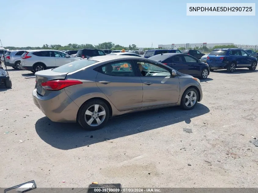 2013 Hyundai Elantra Gls VIN: 5NPDH4AE5DH290725 Lot: 39799089