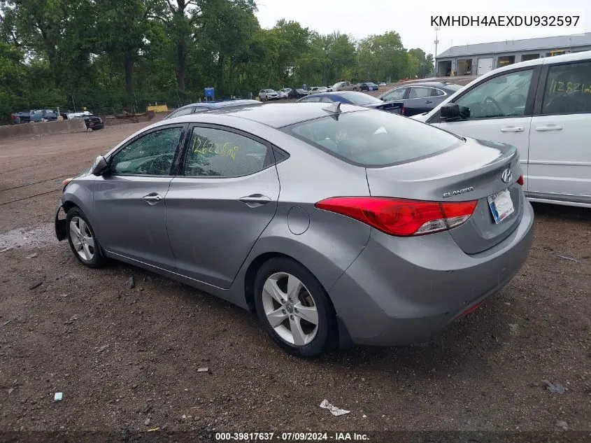 2013 Hyundai Elantra Gls (Ulsan Plant) VIN: KMHDH4AEXDU932597 Lot: 39817637