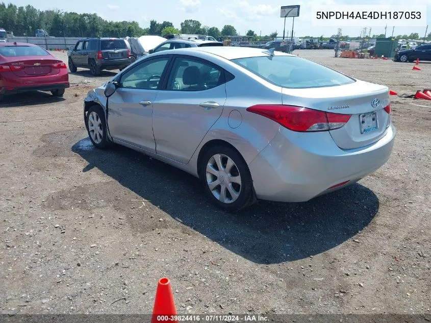 2013 Hyundai Elantra Limited VIN: 5NPDH4AE4DH187053 Lot: 39824416