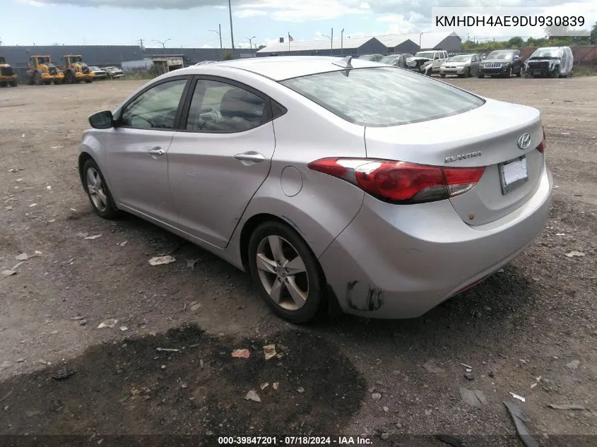 2013 Hyundai Elantra Gls VIN: KMHDH4AE9DU930839 Lot: 39847201