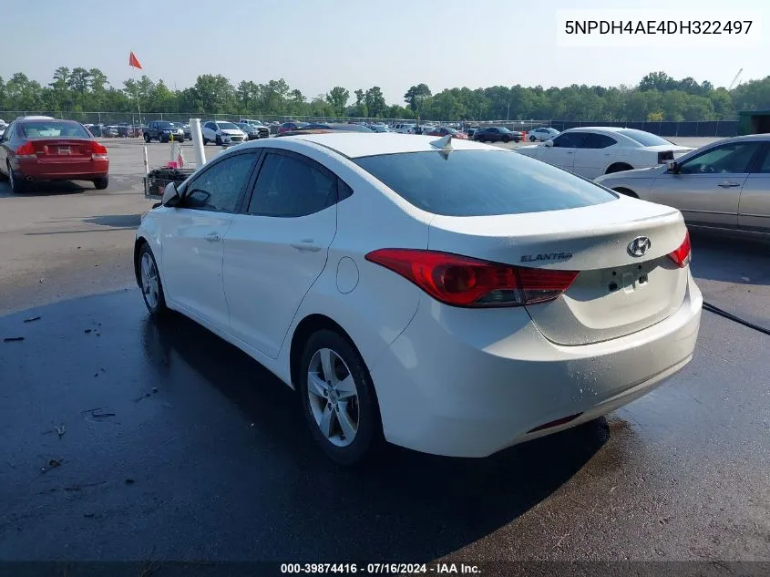 5NPDH4AE4DH322497 2013 Hyundai Elantra Gls