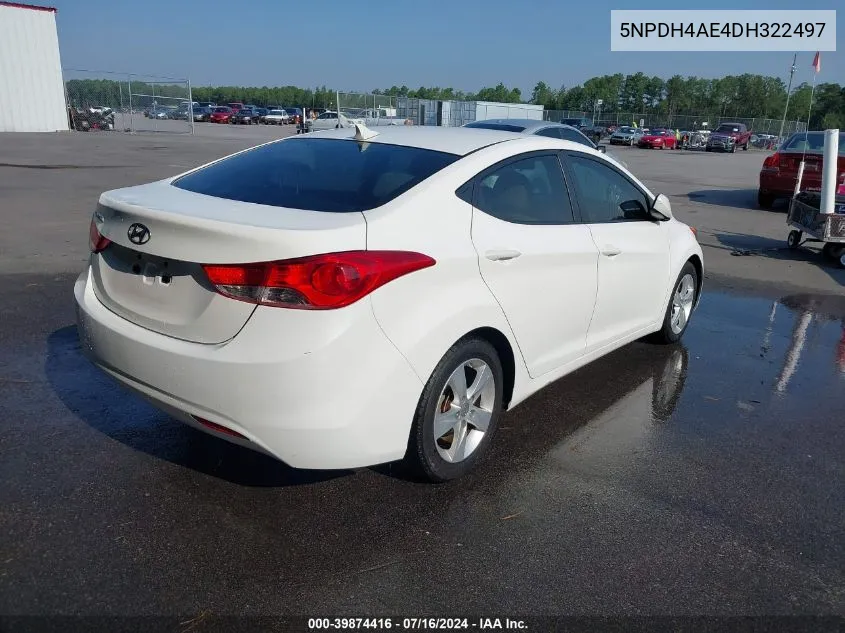 2013 Hyundai Elantra Gls VIN: 5NPDH4AE4DH322497 Lot: 39874416