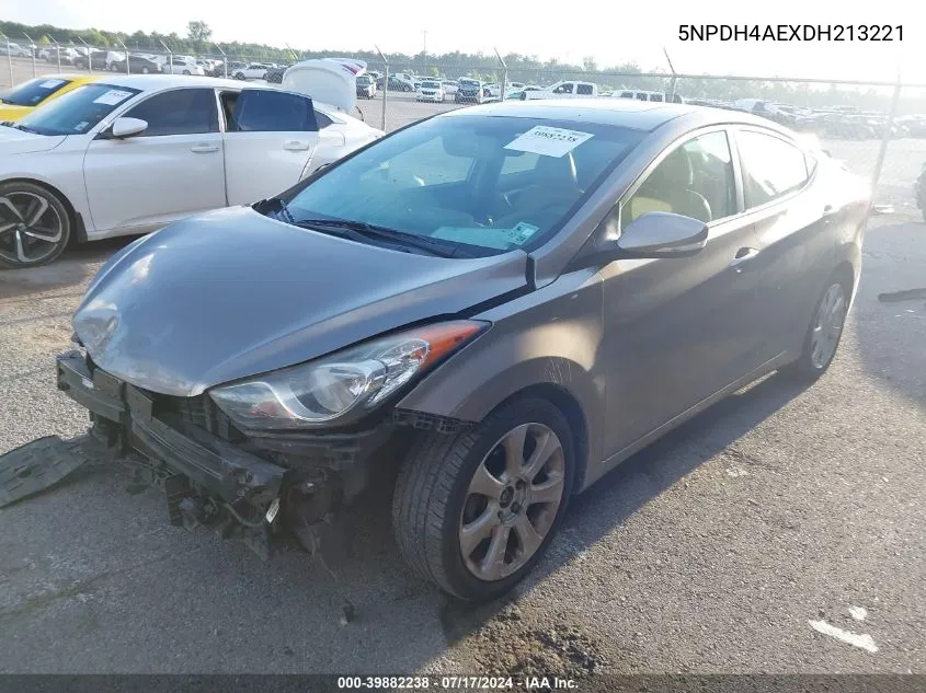 2013 Hyundai Elantra Limited VIN: 5NPDH4AEXDH213221 Lot: 39882238