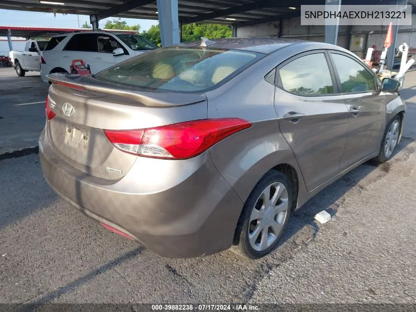 2013 Hyundai Elantra Limited VIN: 5NPDH4AEXDH213221 Lot: 39882238