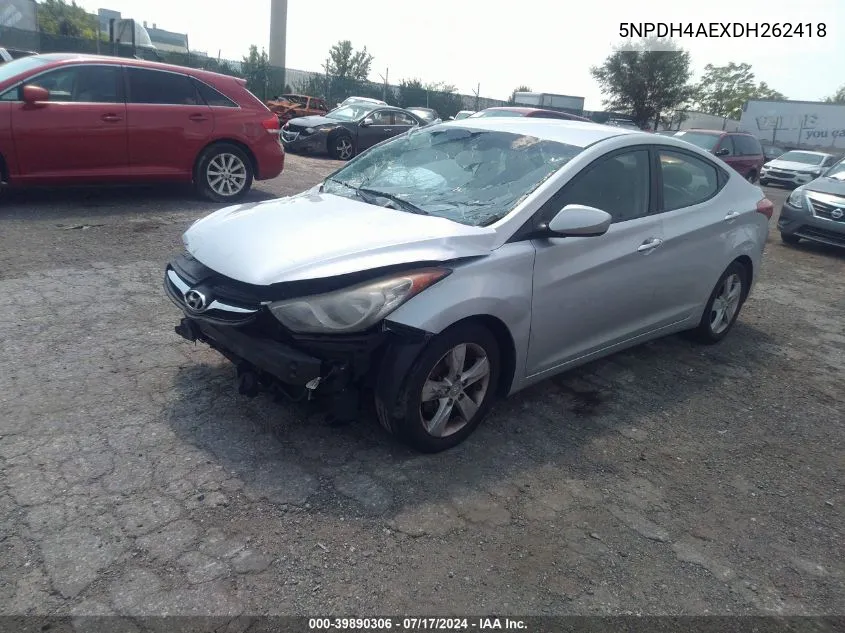 2013 Hyundai Elantra Gls VIN: 5NPDH4AEXDH262418 Lot: 39890306