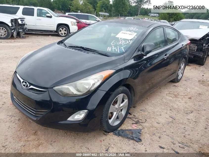 2013 Hyundai Elantra Gls VIN: 5NPDH4AEXDH236000 Lot: 39897482