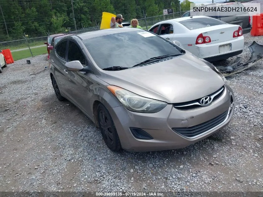 2013 Hyundai Elantra Gls VIN: 5NPDH4AE3DH216624 Lot: 39899135