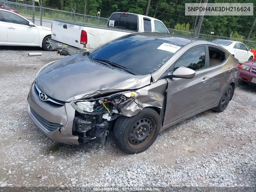 2013 Hyundai Elantra Gls VIN: 5NPDH4AE3DH216624 Lot: 39899135