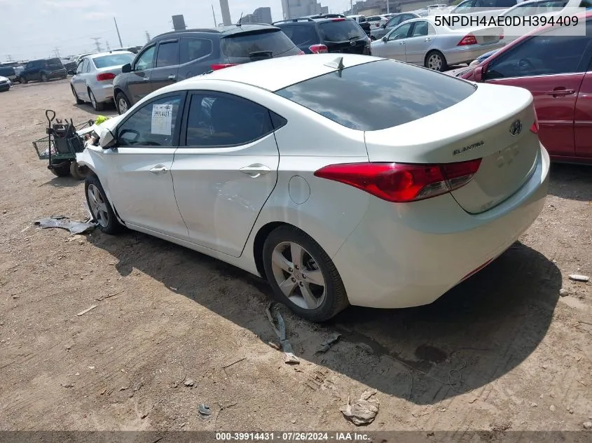 2013 Hyundai Elantra Gls VIN: 5NPDH4AE0DH394409 Lot: 39914431