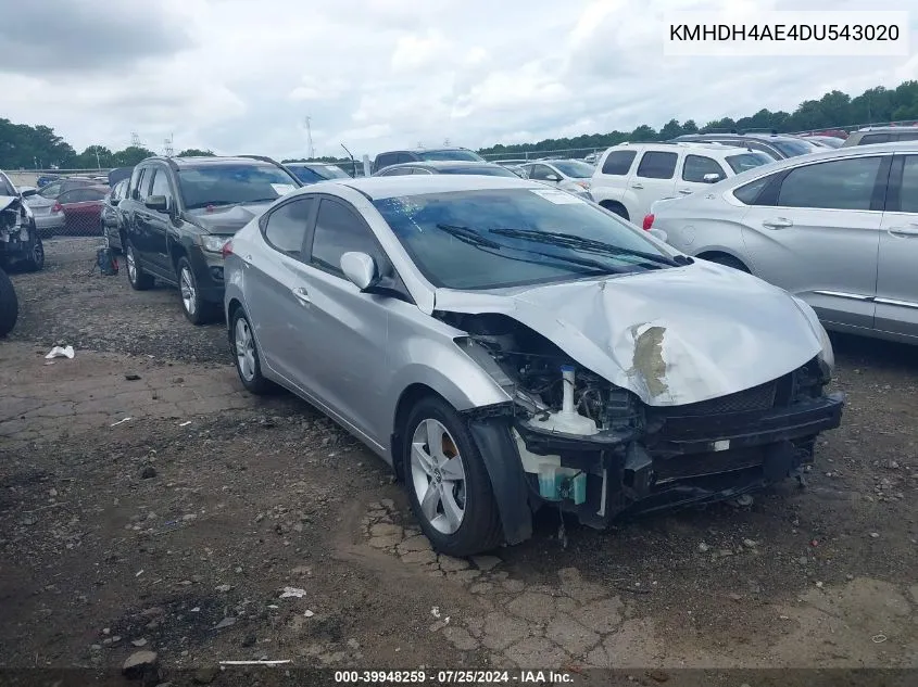 KMHDH4AE4DU543020 2013 Hyundai Elantra Gls