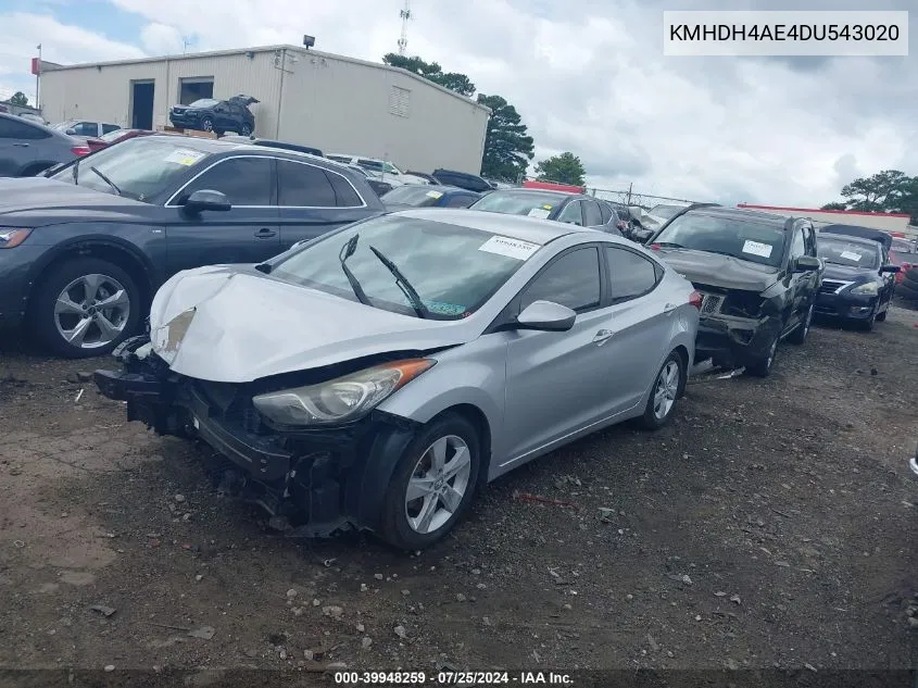 KMHDH4AE4DU543020 2013 Hyundai Elantra Gls