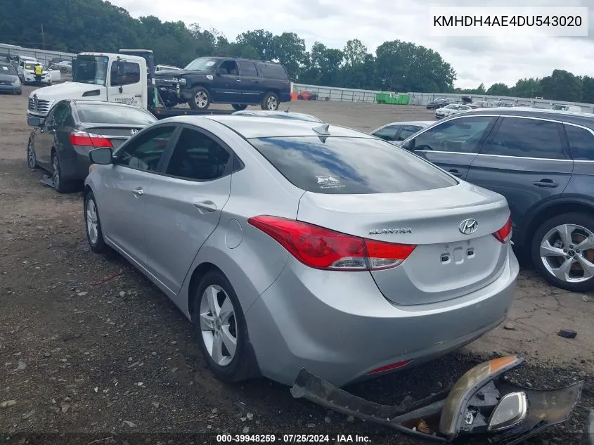 KMHDH4AE4DU543020 2013 Hyundai Elantra Gls