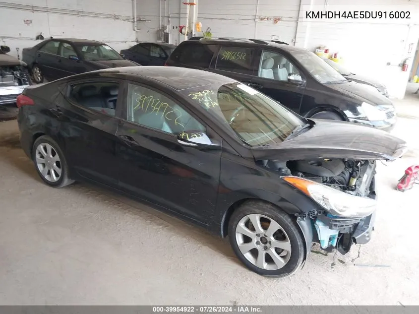 2013 Hyundai Elantra Limited VIN: KMHDH4AE5DU916002 Lot: 39954922