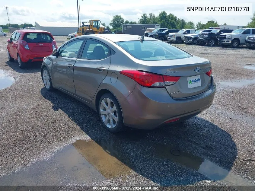 2013 Hyundai Elantra Limited VIN: 5NPDH4AE7DH218778 Lot: 39960560