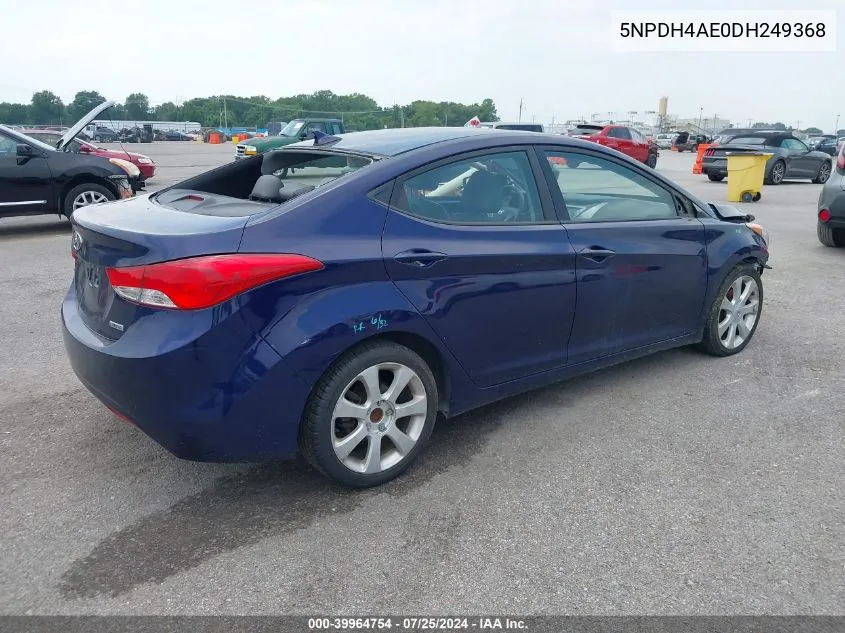 2013 Hyundai Elantra Limited VIN: 5NPDH4AE0DH249368 Lot: 39964754