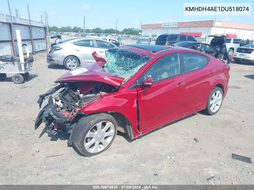 KMHDH4AE1DU518074 2013 Hyundai Elantra Gls/Limited