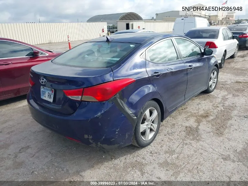 2013 Hyundai Elantra Gls VIN: 5NPDH4AE5DH286948 Lot: 39996023