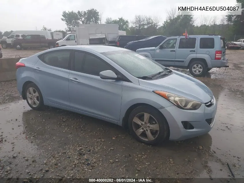 2013 Hyundai Elantra Gls VIN: KMHDH4AE6DU504087 Lot: 40000282