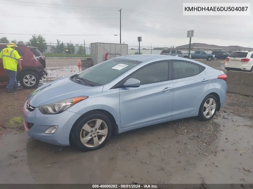 KMHDH4AE6DU504087 2013 Hyundai Elantra Gls