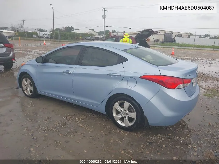 KMHDH4AE6DU504087 2013 Hyundai Elantra Gls