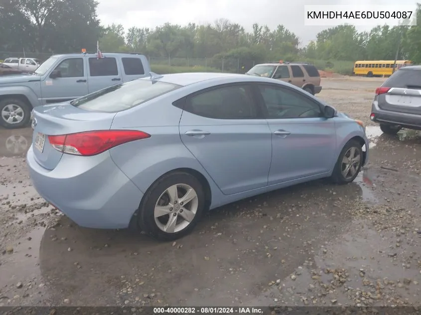 KMHDH4AE6DU504087 2013 Hyundai Elantra Gls