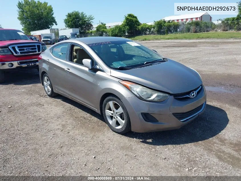 2013 Hyundai Elantra Gls VIN: 5NPDH4AE0DH292673 Lot: 40005989