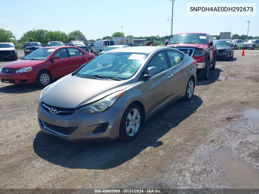 2013 Hyundai Elantra Gls VIN: 5NPDH4AE0DH292673 Lot: 40005989