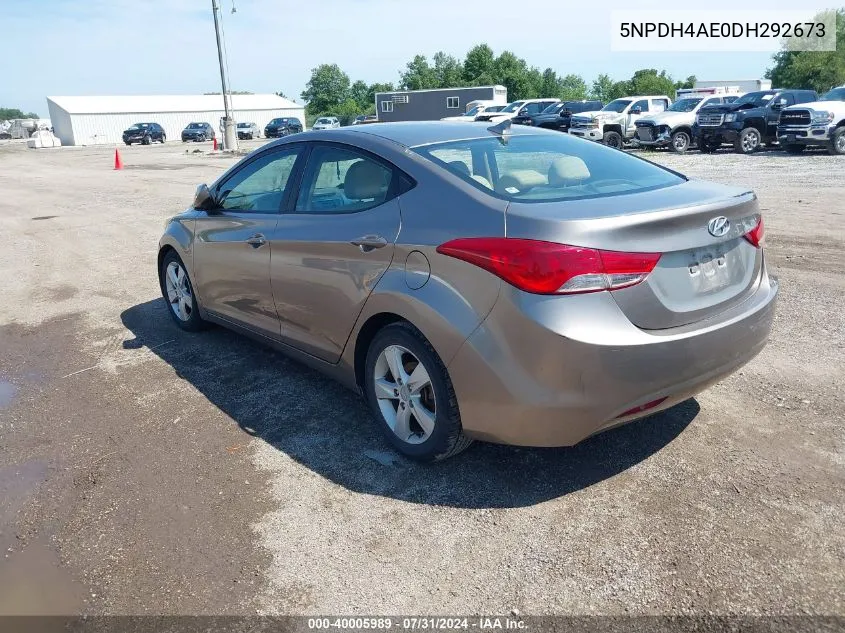 2013 Hyundai Elantra Gls VIN: 5NPDH4AE0DH292673 Lot: 40005989