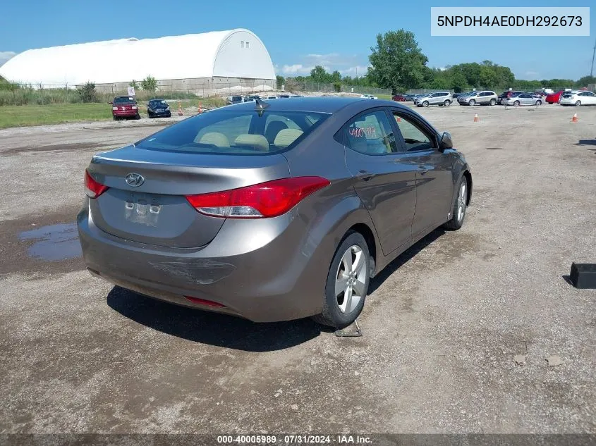 5NPDH4AE0DH292673 2013 Hyundai Elantra Gls