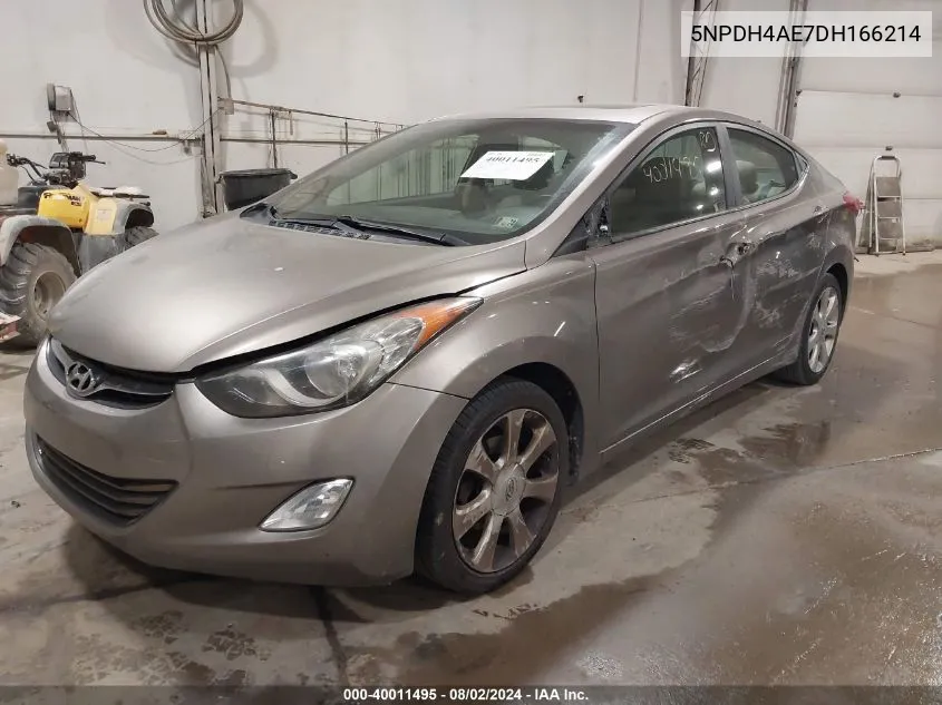 2013 Hyundai Elantra Limited VIN: 5NPDH4AE7DH166214 Lot: 40011495