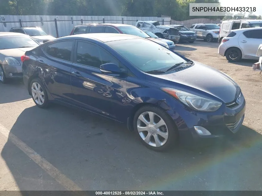 5NPDH4AE3DH433218 2013 Hyundai Elantra Limited