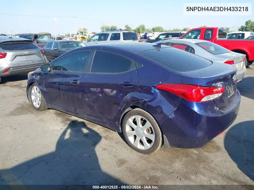 5NPDH4AE3DH433218 2013 Hyundai Elantra Limited