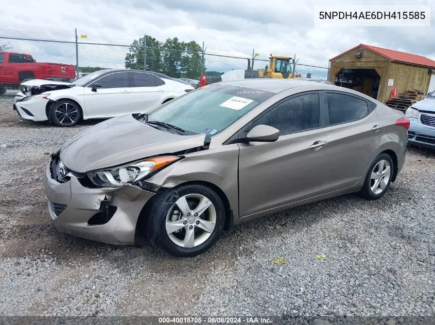 2013 Hyundai Elantra Gls VIN: 5NPDH4AE6DH415585 Lot: 40018705