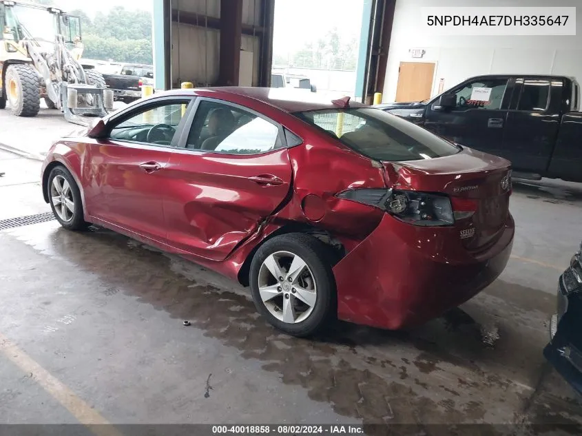 5NPDH4AE7DH335647 2013 Hyundai Elantra Gls