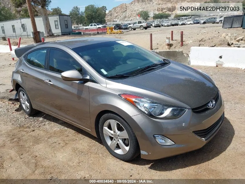 2013 Hyundai Elantra Gls VIN: 5NPDH4AE2DH297003 Lot: 40034540