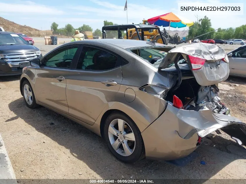 5NPDH4AE2DH297003 2013 Hyundai Elantra Gls