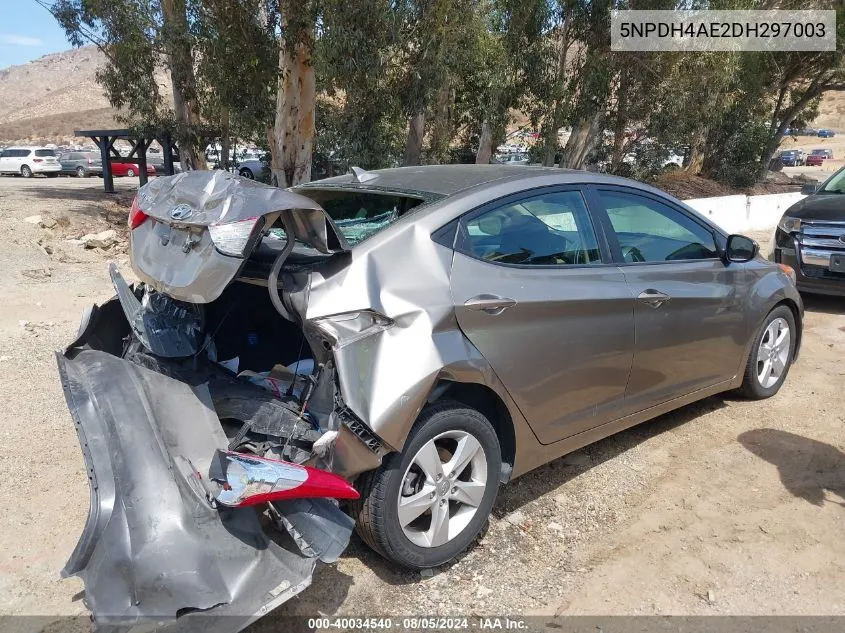 2013 Hyundai Elantra Gls VIN: 5NPDH4AE2DH297003 Lot: 40034540