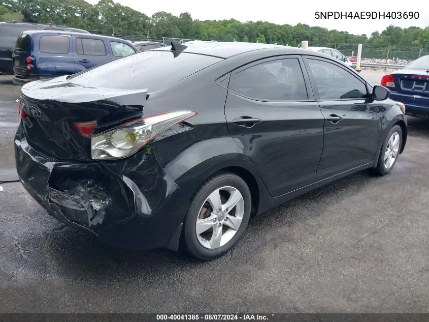 2013 Hyundai Elantra Gls VIN: 5NPDH4AE9DH403690 Lot: 40041385