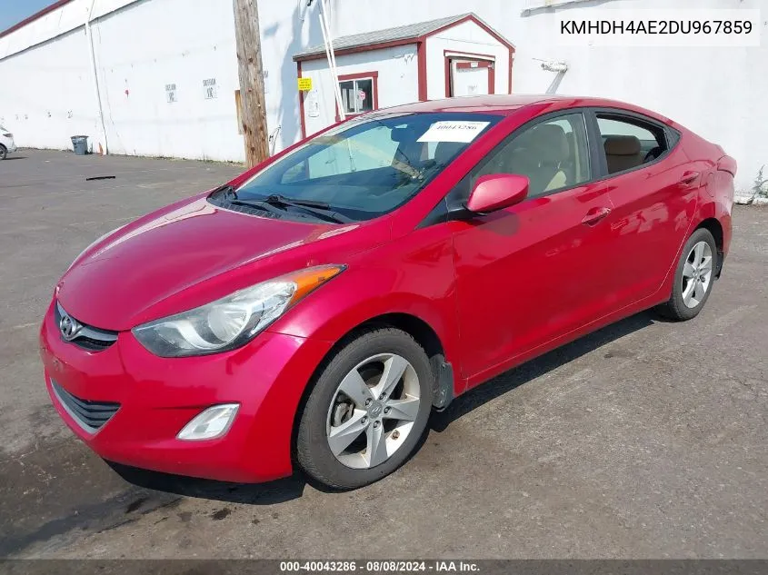 2013 Hyundai Elantra Gls VIN: KMHDH4AE2DU967859 Lot: 40043286